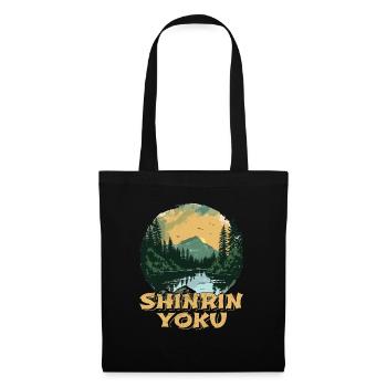 Shinrin Yoku Japanese Art Nature Forest - Stoffbeutel - Schwarz - Vorne