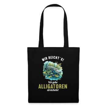 Alligatoren Alligator - Stoffbeutel - Schwarz - Vorne
