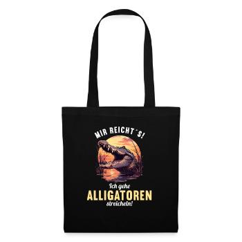 Alligatoren Alligator - Stoffbeutel - Schwarz - Vorne