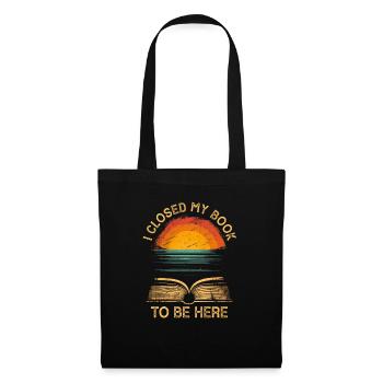 J’ai fermé mon livre pour être ici Retro Reading Vintage - Sac en tissu - noir - Devant