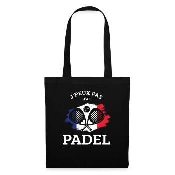 Ich kann nicht haben Ich habe Padel Padeliste Padelspieler - Stoffbeutel - Schwarz - Vorne