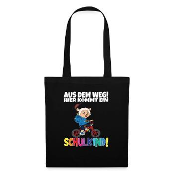 Schulkind 2024 Einschulung Schulanfang - Stoffbeutel - Schwarz - Vorne