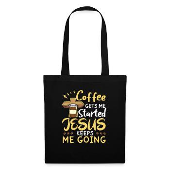 Le café me fait avancer, Jésus me fait avancer - Sac en tissu - noir - Devant