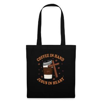 Jésus dans mon cœur Café dans ma main - Sac en tissu - noir - Devant