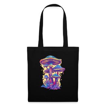 Psychedelic Pilze Magic Mushrooms Festival - Stoffbeutel - Schwarz - Vorne