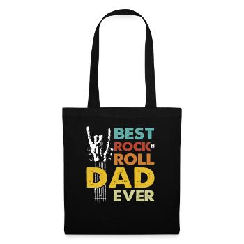 Meilleur papa de tous les temps avec guitare, musique rock et thème du crâne - Sac en tissu - noir - Devant