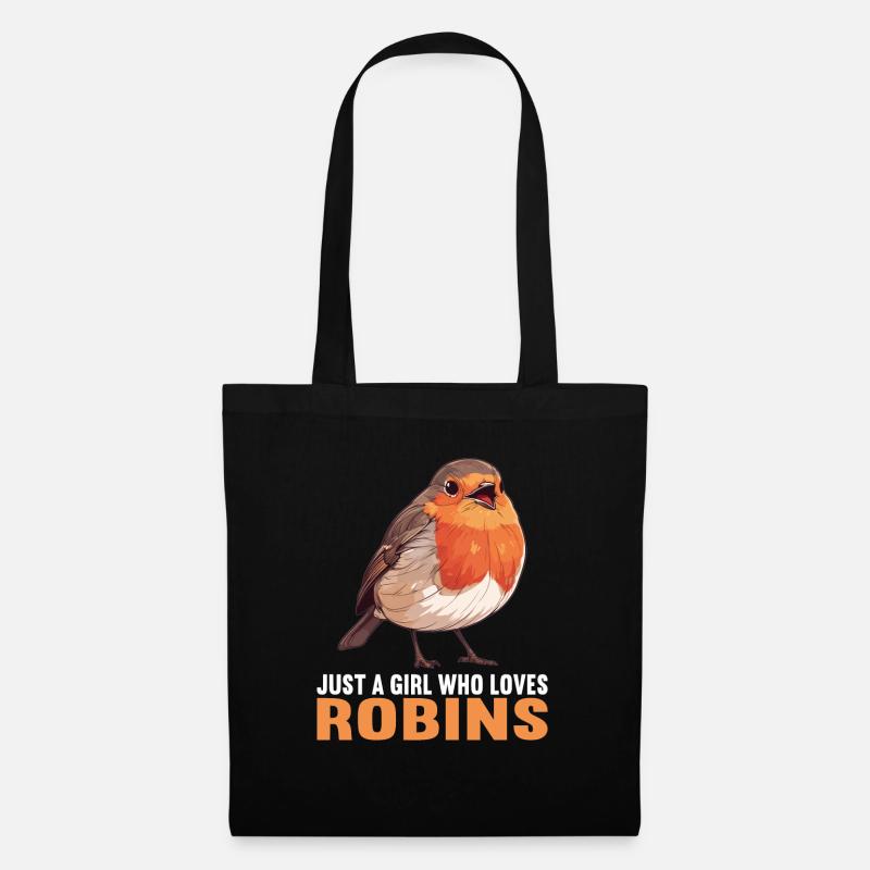 Robin Rotkehlchen - Stoffbeutel - Schwarz