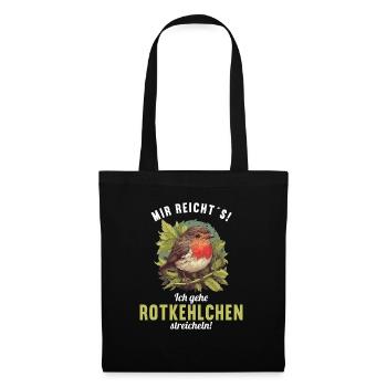Robin Rotkehlchen - Stoffbeutel - Schwarz - Vorne