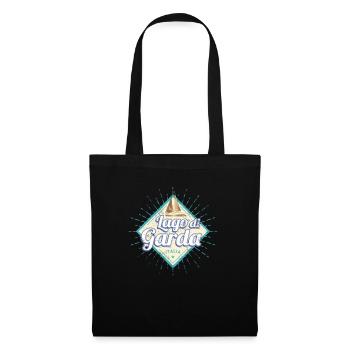 Lake Garda in Veneto Italy Retro Ship Vintage - Tote Bag - black - Front