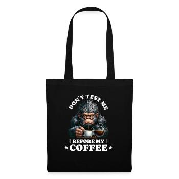 Morgenmuffel Kaffee Anti Frühaufsteher gorilla - Stoffbeutel - Schwarz - Vorne