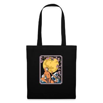 Monkey Japan Cherry Blossom Moon - Tote Bag - black - Front
