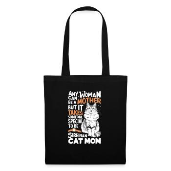 Katze Sibirische Geschenk - Stoffbeutel - Schwarz - Vorne