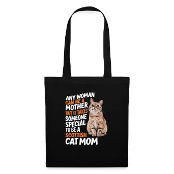 Katze Scottish Fold Geschenk - Stoffbeutel - Schwarz - Vorne