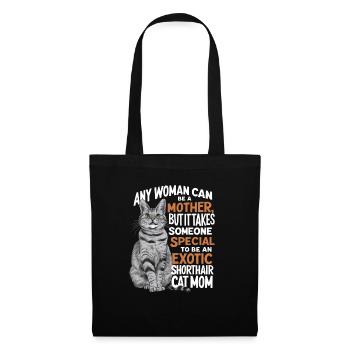 Katze Exotisch Kurzhaar Geschenk - Stoffbeutel - Schwarz - Vorne