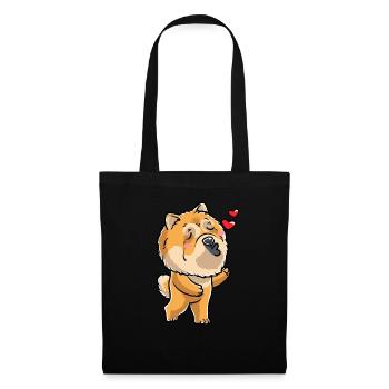 Chow-chow-hund-emoticon - Stoffbeutel - Schwarz - Vorne
