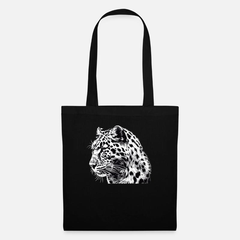 Leoparden Leopard - Stoffbeutel - Schwarz
