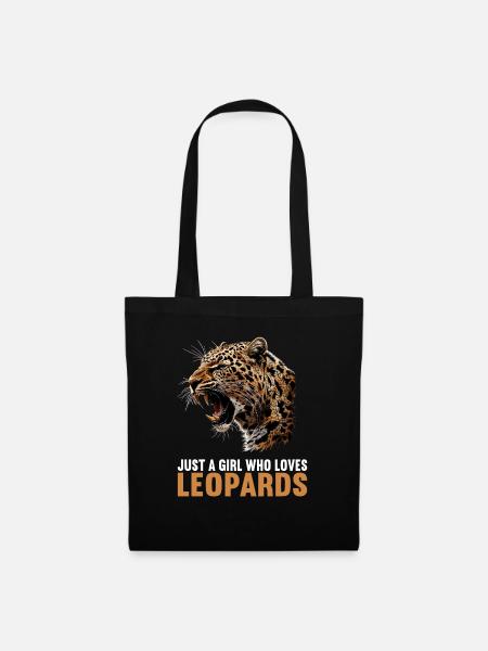 Leoparden Leopard - Stoffbeutel - Schwarz