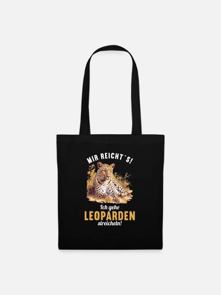 Leoparden Leopard - Stoffbeutel - Schwarz