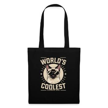 Katze Siamesen Geschenk - Stoffbeutel - Schwarz - Vorne