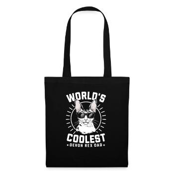 Katze Devon Rex Geschenk - Stoffbeutel - Schwarz - Vorne