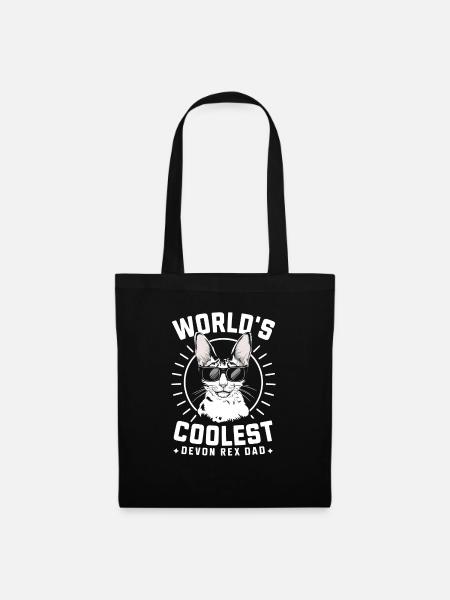 Katze Devon Rex Geschenk - Stoffbeutel - Schwarz