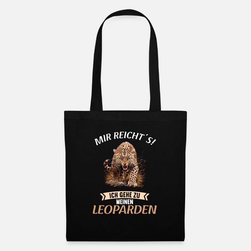 Leoparden Leopard - Stoffbeutel - Schwarz