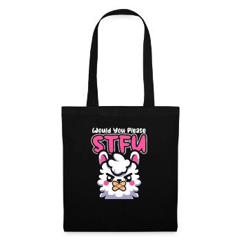 Lama Llama Stfu Would You Please Shut Up - Stoffbeutel - Schwarz - Vorne