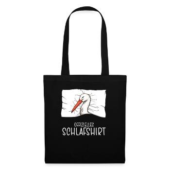 Offizielles Schlafshirt Storch Schlafanzug - Stoffbeutel - Schwarz - Vorne