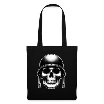 Skull Soldier T-Shirt Plain - Tote Bag - black - Front