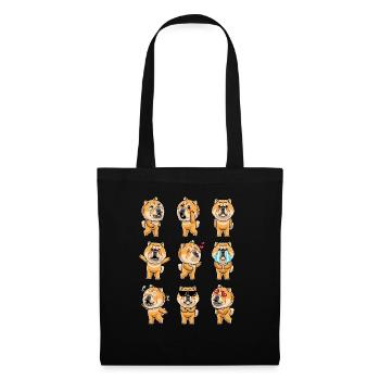 Chow-chow-hund-emoticon - Stoffbeutel - Schwarz - Vorne