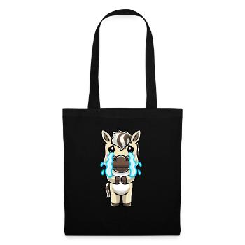Fjordpferd Kawaii Emoticon - Stoffbeutel - Schwarz - Vorne