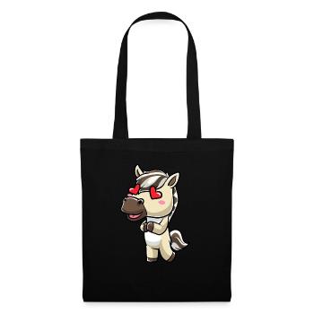 Fjordpferd Kawaii Emoticon - Stoffbeutel - Schwarz - Vorne