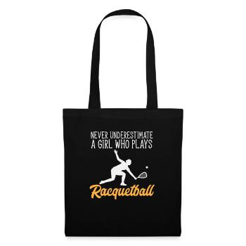 Joueur de racquetball Racquetball - Sac en tissu - noir - Devant