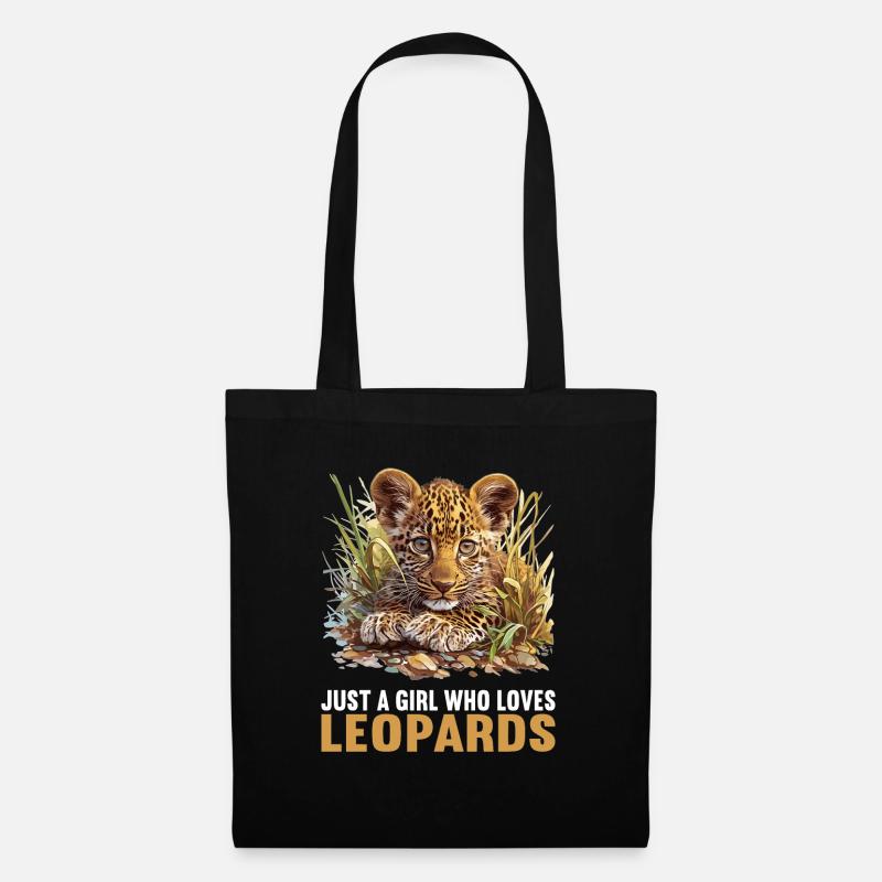 Leoparden Leopard - Stoffbeutel - Schwarz