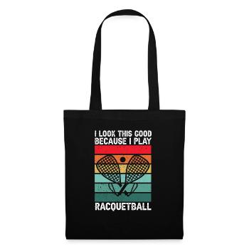 Joueur de racquetball Racquetball - Sac en tissu - noir - Devant