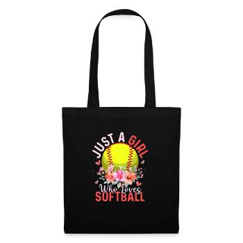 Just A Girl Who Loves Softball Baseball Team - Tote Bag - black - Front