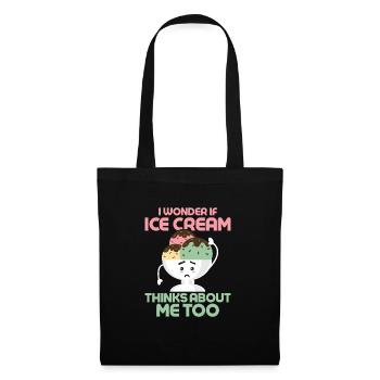 Je me demande si Ice Cream pense aussi à moi Cone Sc - Sac en tissu - noir - Devant