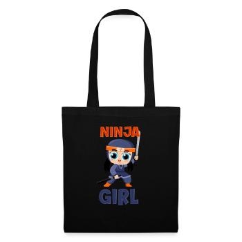 Ninja Girl Drôle Fête D’anniversaire Bday Girl - Sac en tissu - noir - Devant