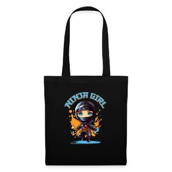 Ninja Girl Drôle Fête D’anniversaire Bday Girl - Sac en tissu - noir - Devant