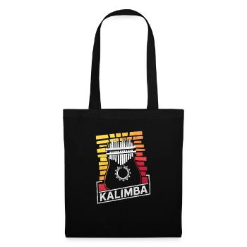 Idiophon Kalimba Geschenk - Stoffbeutel - Schwarz - Vorne