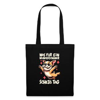 French Bulldog Wunderschöner Tag - Stoffbeutel - Schwarz - Vorne