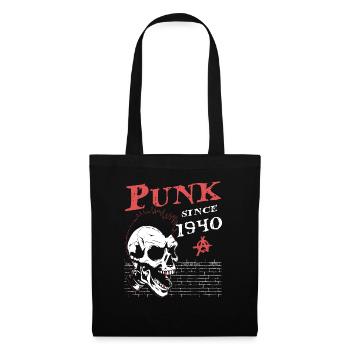 Punk seit 1940, Punks Not Dead, 84 Jahre alt und - Stoffbeutel - Schwarz - Vorne