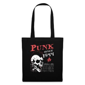 Punk seit 1944, Punks Not Dead, 80 Jahre alt und - Stoffbeutel - Schwarz - Vorne