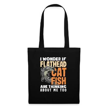 Drôle d’amateur de poisson-chat poisson à tête plate - Sac en tissu - noir - Devant