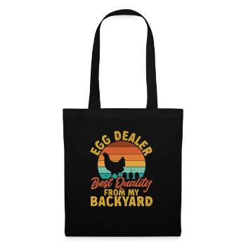 Poulet, Éleveur, Coq, Poule, Poulets de basse-cour, - Sac en tissu - noir - Devant