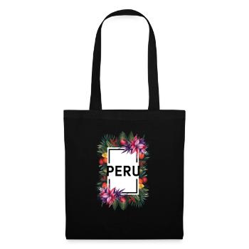 Machu Picchu Geschenk - Stoffbeutel - Schwarz - Vorne