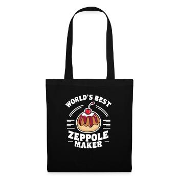 Zeppole Gebäck Geschenk - Stoffbeutel - Schwarz - Vorne