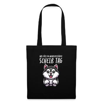 Husky de Sibérie Belle Journée - Sac en tissu - noir - Devant