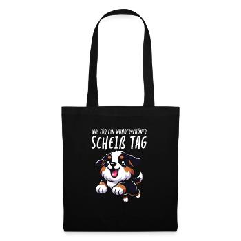 Berner Sennenhund Wunderschöner Tag - Stoffbeutel - Schwarz - Vorne