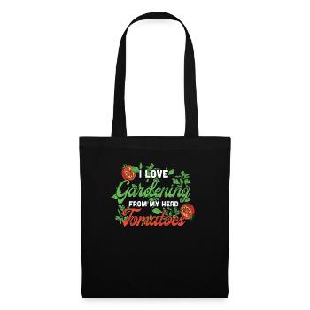 Tomates du jardin Légumes Tomates tête de jardinier - Sac en tissu - noir - Devant